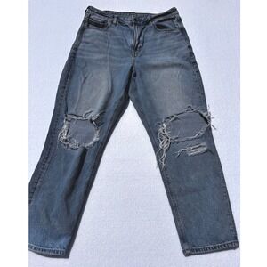 American Eagle Strigid Real Good Distressed Straight Leg Jeans‎ Blue 12 Short